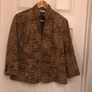 Coldwater Creek Zip Embroidery Jacket Size 10